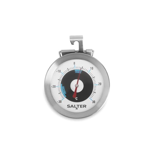 Salter Kühlschrankthermometer mit haken, Temperaturbereich von -30 bis 30 °C, Thermometer zum Aufhängen im Kühlschrank, Gefrierschrank, Tiefkühltruhe, Weinkühlschrank, Minibar, Analog von SALTER