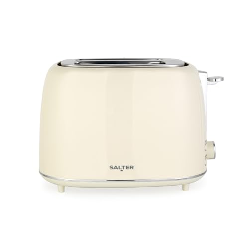 Salter Retro Creme 2-Scheiben-Toaster - 7 Bräunungsstufen, Auftauen, Aufwärmen & Abbrechen, High-Lift, Herausnehmbare Krümelschublade, Selbstausrichtung, Brötchenaufsatz, Anti-Blockier-Funktion, 930W Salter Retro Creme 2-Scheiben-Toaster - 7 Bräunungsstufen, Auftauen, Aufwärmen & Abbrechen, High-Lift, Herausnehmbare Krümelschublade, Selbstausrichtung, Brötchenaufsatz, Anti-Blockier-Funktion, 930W von SALTER