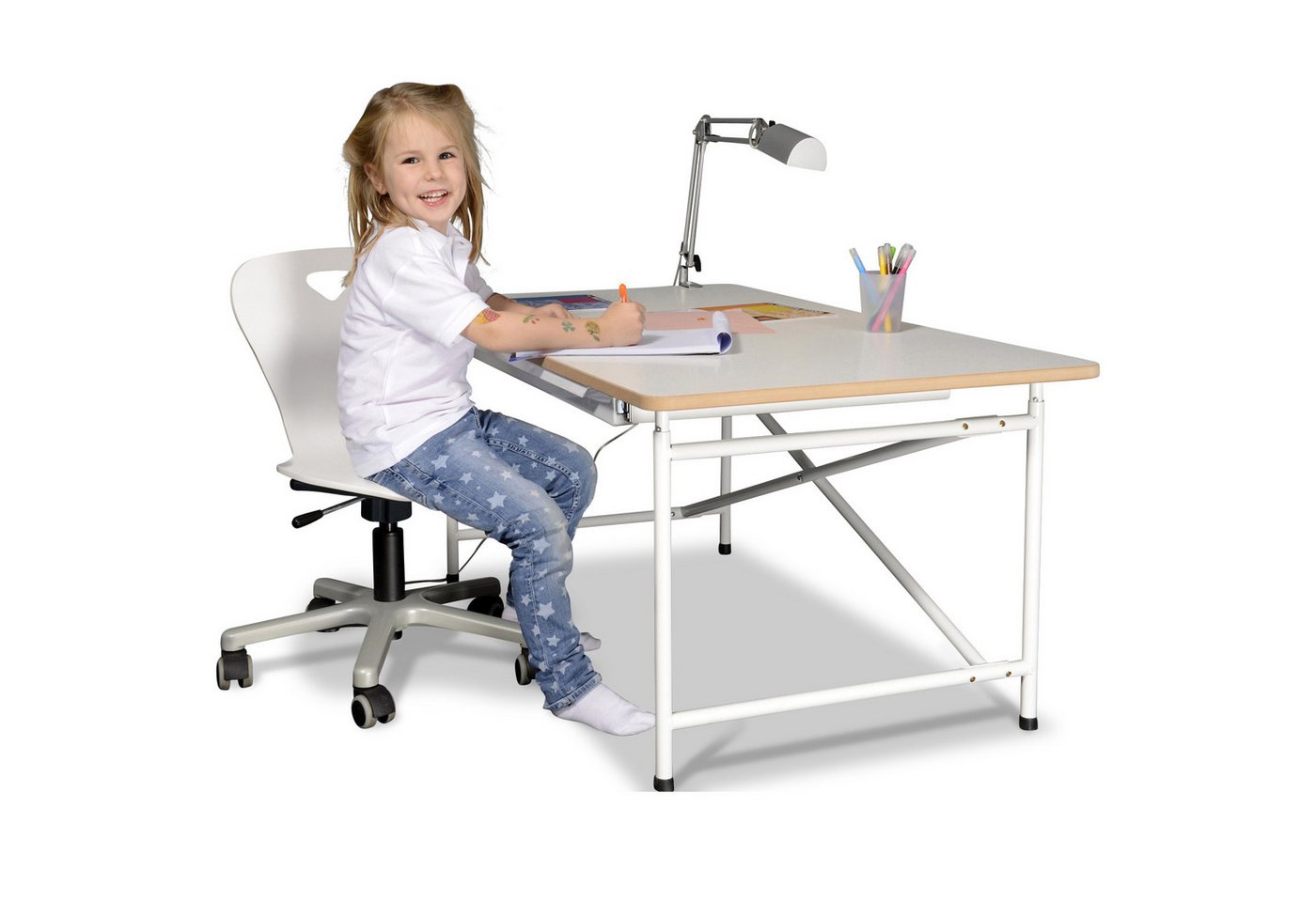 SALTO Kindermöbel Kinderschreibtisch KINTO-XL, Höhenverstellbar von 50cm zu 75cm SALTO Kindermöbel Kinderschreibtisch KINTO-XL, Höhenverstellbar von 50cm zu 75cm von SALTO Kindermöbel