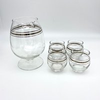 Mcm Dorothy Thorpe Sliver Stripe Martini Schwenker Und 4 Gläser von SALTPEPPERVINTAGECO