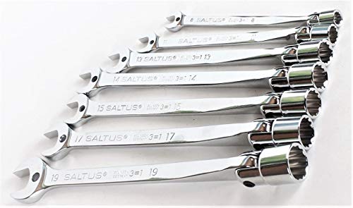 SALTUS Gabel-Gelenksteckschlüssel Set 7-teilig 8-19 mm Schraubenschlüssel 3in1 von SALTUS