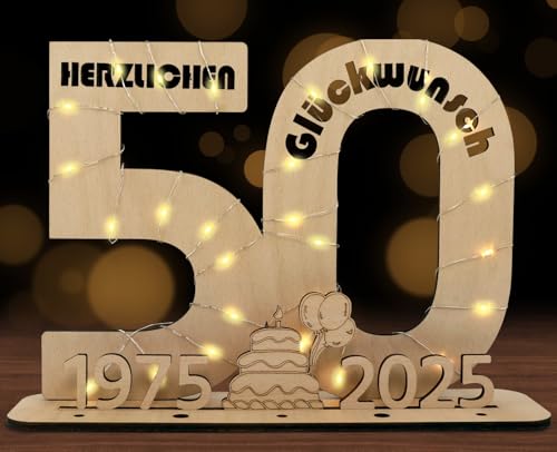 SALUOKE 2025 50 Geldgeschenke Geburtstag mit LED Lichterkette, 50 Geburtstag Geschenk für Frauen & Männer, Holzschild Gästebuch zum 50. Geburtstag, 50 Geburtstag Deko SALUOKE 2025 50 Geldgeschenke Geburtstag mit LED Lichterkette, 50 Geburtstag Geschenk für Frauen & Männer, Holzschild Gästebuch zum 50. Geburtstag, 50 Geburtstag Deko von SALUOKE