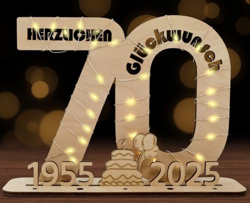 SALUOKE 2025 70 Geldgeschenke Geburtstag mit LED Lichterkette, 70 Geburtstag Geschenk für Frauen & Männer, Holzschild Gästebuch zum 70. Geburtstag, 70 Geburtstag Deko SALUOKE 2025 70 Geldgeschenke Geburtstag mit LED Lichterkette, 70 Geburtstag Geschenk für Frauen & Männer, Holzschild Gästebuch zum 70. Geburtstag, 70 Geburtstag Deko von SALUOKE