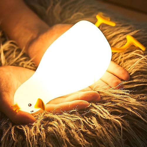 SALUOKE Liegende Ente Lampe, Enten Silikon Nachtlicht Kinder, 7 Farben Nachtlicht Dimmbar mit Timer, Touch-Steuerung Silikon Lampe, USB-Aufladbar Nachtlampe, Ente Geschenke für Kinder SALUOKE Liegende Ente Lampe, Enten Silikon Nachtlicht Kinder, 7 Farben Nachtlicht Dimmbar mit Timer, Touch-Steuerung Silikon Lampe, USB-Aufladbar Nachtlampe, Ente Geschenke für Kinder von SALUOKE