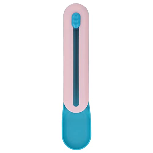 SALUTUYA Cat Treat Squeeze Spoon, Exquisite Cat Snack Spoon PP Plastic Praktisch robust Reduziert Lebensmittelverschwendung zum Gießen für Katzen(Rosa Löffel mit blauem Griff) von SALUTUYA