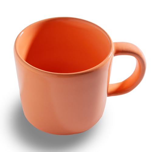 SALZKAMMERGUT KERAMIK Kaffeebecher mit Henkel, 0,25l, Pfirsich glänzend, Geschirr handgemacht in Österreich von SALZKAMMERGUT KERAMIK