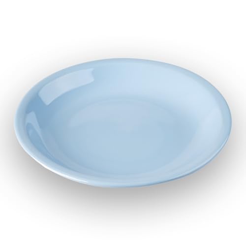 SALZKAMMERGUT KERAMIK Suppenteller, Ø 22 cm, Eisblau glänzend, Geschirr handgemacht in Österreich von SALZKAMMERGUT KERAMIK