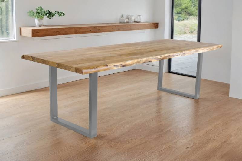 SAM® Baumkantentisch Cali, massives Akazien- oder Mangoholz, Metallgestell U-Form, bis 3m von SAM®