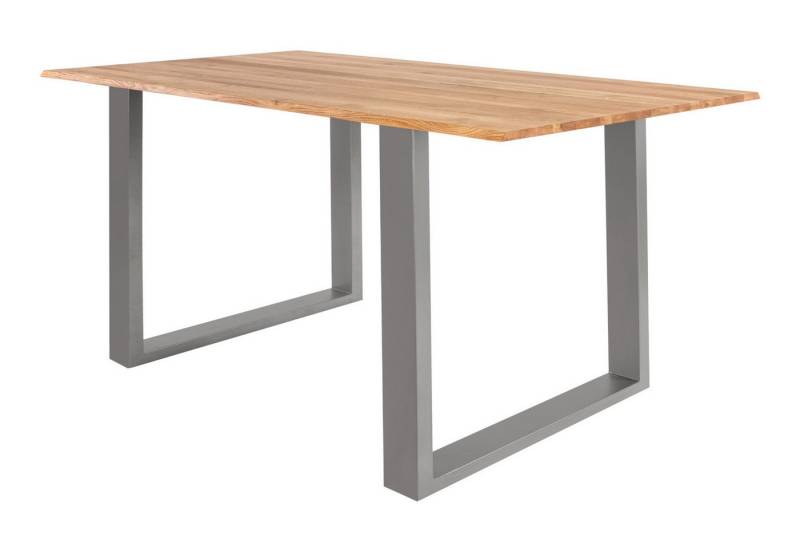 SAM® Baumkantentisch Edda, massive Wildeiche, mit Baumkante und Metallgestell U-Form von SAM®