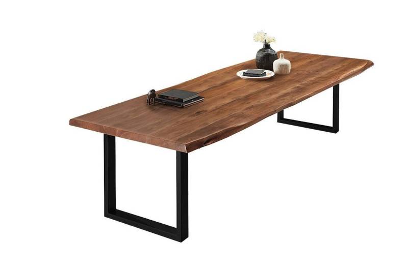 SAM® Baumkantentisch, Akazie, Tischstärke 50mm, Baumkante, Metallgestell, bis 3 Meter von SAM®