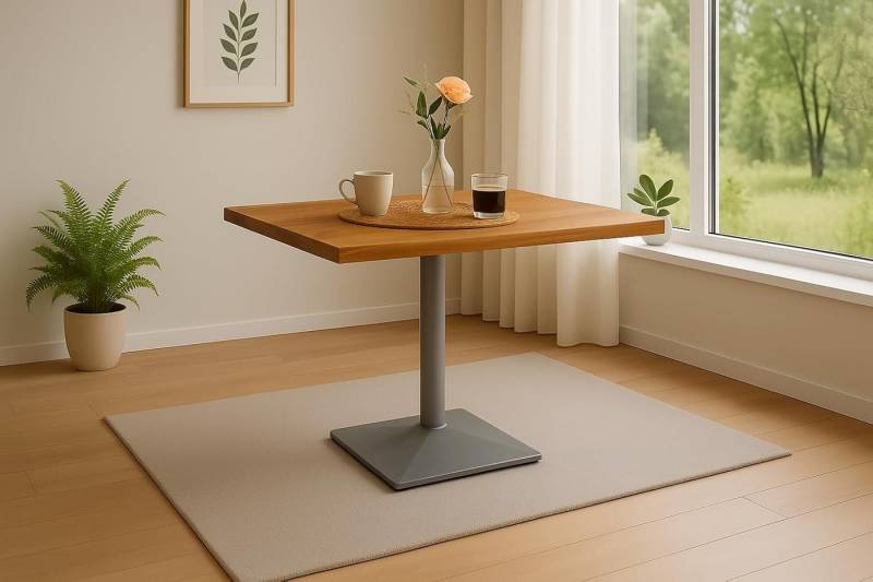 SAM® Bistrotisch Ingmar, massives Akazien- oder Mangoholz, Baumkante, Säulengestell aus Metall von SAM®