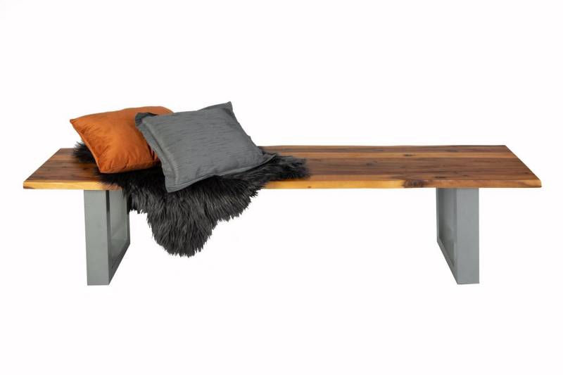 SAM® Essbank Sumatra, Akazienholz massiv, cognacfarben, Metallgestell U-Fom von SAM®
