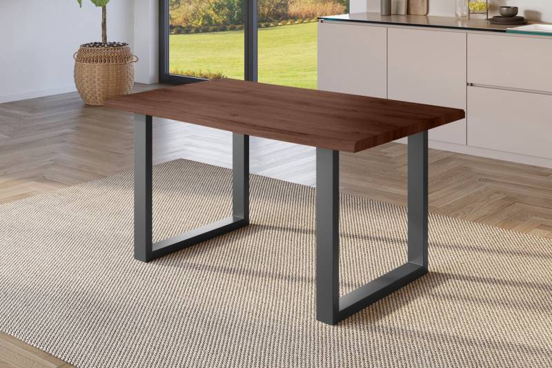 SAM® Esstisch Jonas, Holz Nussbaum-Optik, verschiedene Metallgestelle, Baumkante von SAM®