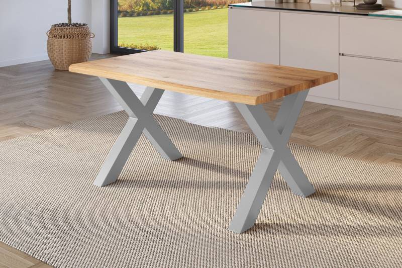 SAM® Esstisch Juliane, Holz Wildeiche-Optik, verschiedene Metallgestelle, Baumkante von SAM®