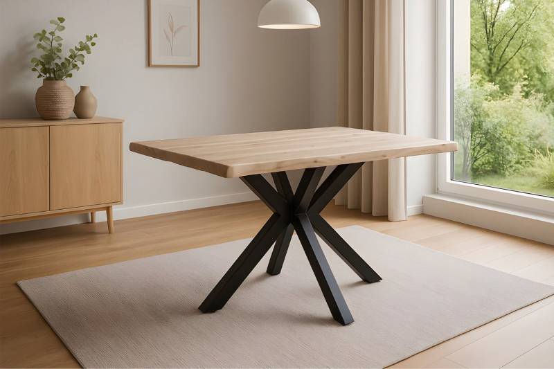 SAM® Esstisch Kawa, Akazienholz, echte Baumkante, Metallgestell Spider-Form von SAM®
