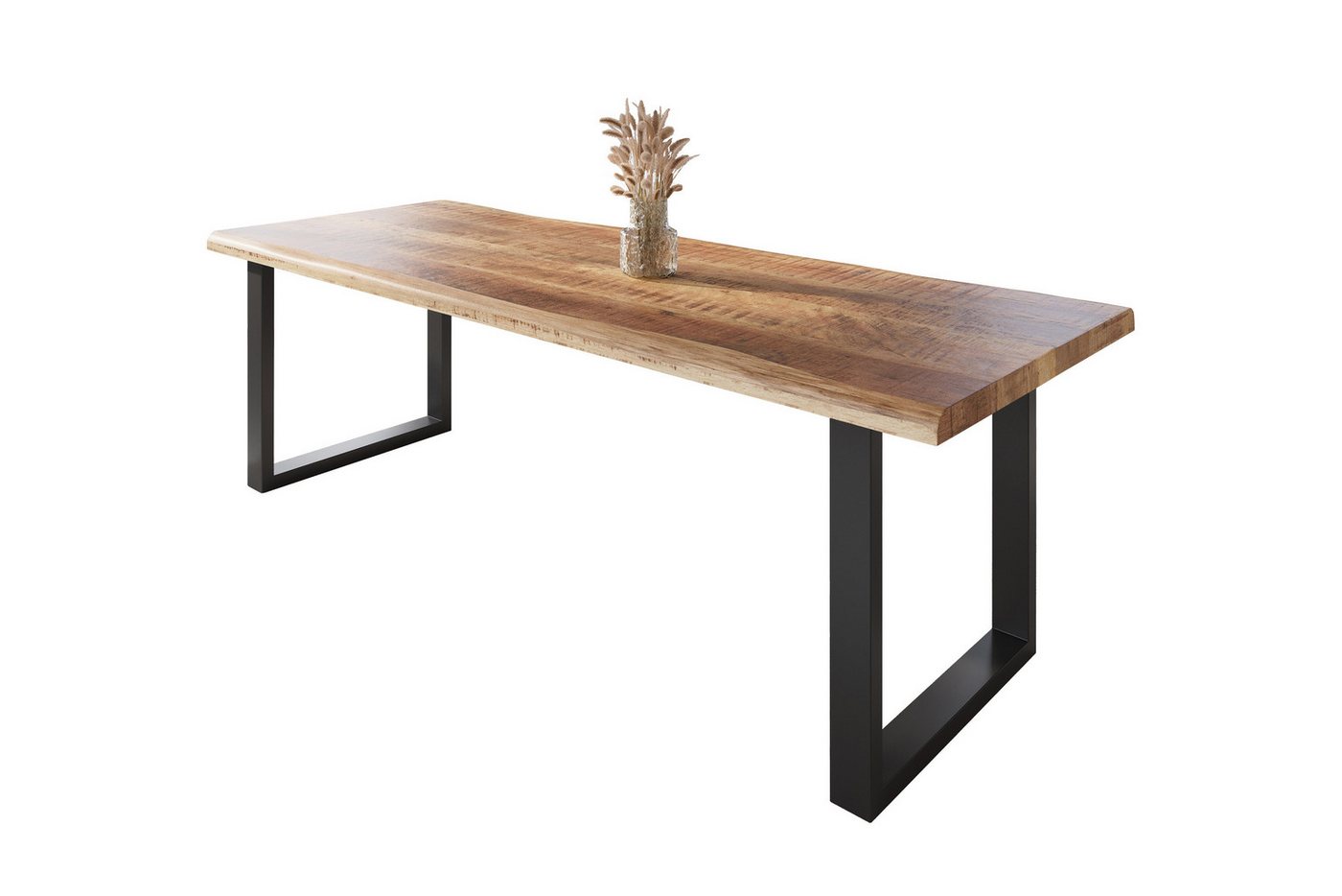 SAM® Esstisch Waves, Akazie o. Mango, gedoppelte Tischplatte, Metallgestell U-Form, bis 3m von SAM®