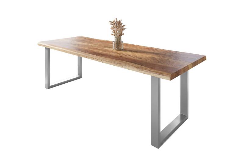 SAM® Esstisch Waves, Mangoholz, gedoppelte Tischplatte, Metallgestell U-Form, bis 3m von SAM®