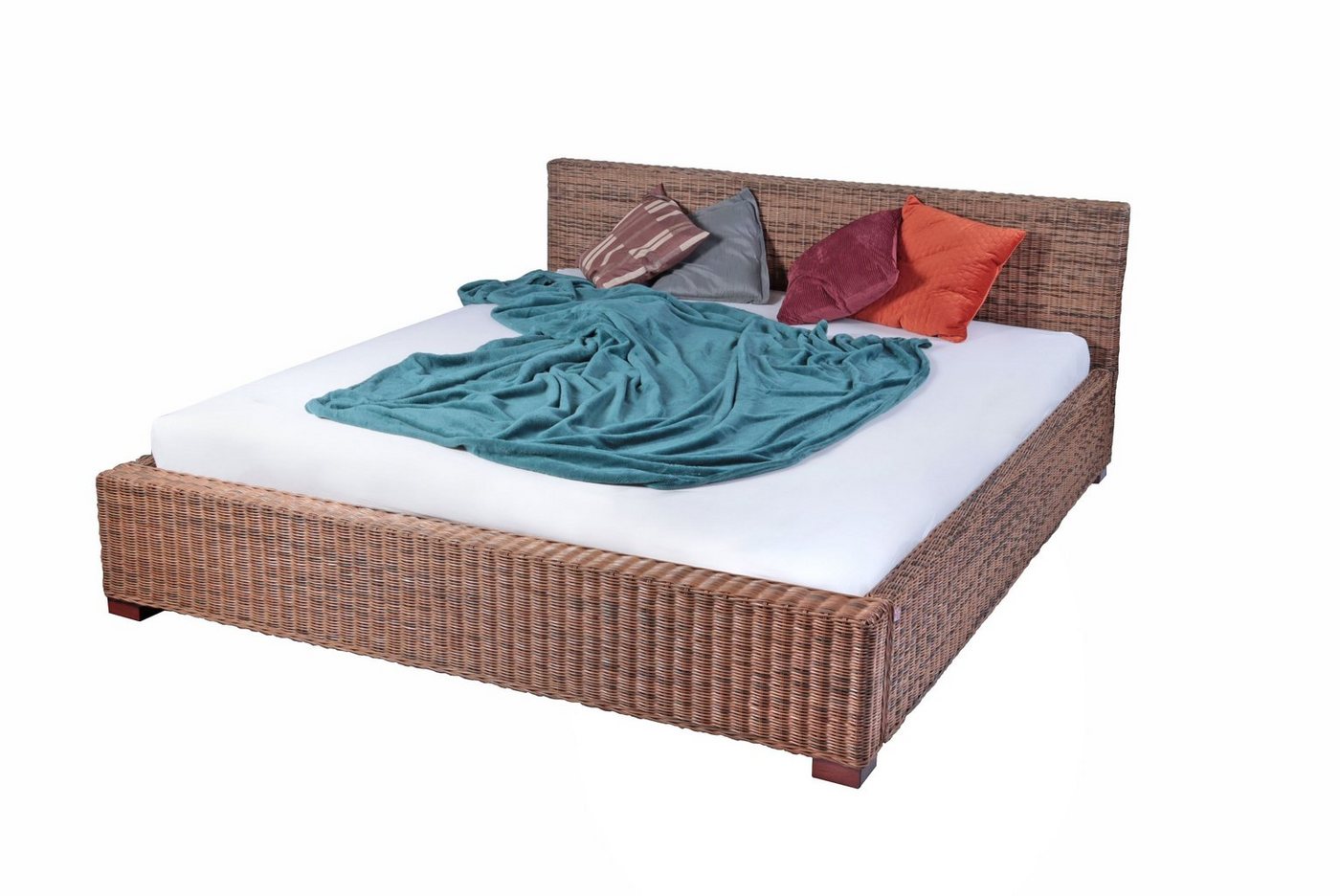 SAM® Holzbett Kalifornien, Holzbett aus geflochtenem Rattan, per Hand gefertigt, extrem robust von SAM®