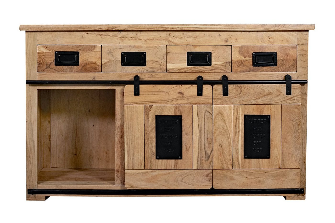 SAM® Sideboard Gia, massives Akazienholz, mit Ablagefläche, Schiebetür, Metallschiene von SAM®