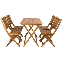 Balkonmöbel Set 5tlg Akazie Klapptisch 80 x 60 cm skara/bloom von SAM OUTILLAGE