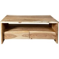 Couchtisch mit Ablage Akazie massiv 110 x 60 x 45 cm naturfarben DAHLIA von SAM OUTILLAGE