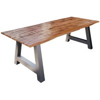 Esstisch Baumkante Massiv Mango naturfarben 240 x 100 silber A-Gestell dora von SAM OUTILLAGE