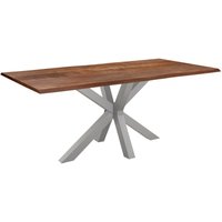 Esstisch Baumkante massiv Akazie nussbaum 220 x 100 silber spyro von SAM OUTILLAGE