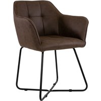 Esszimmer Armlehnstuhl Wildlederoptik Metallbeine schwarz kirin von SAM OUTILLAGE