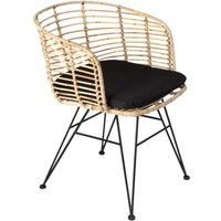 Esszimmerstuhl Rattanstuhl Farbe natur inkl. Sitzkissen nairobi von SAM OUTILLAGE