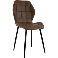 Sam Outillage - Esszimmerstuhl Schalenstuhl Wildlederoptik Metallfüße schwarz Ivy von SAM OUTILLAGE