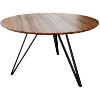 Runder Esszimmertisch Akazie nussbaum Schweizer Kante 120 cm Metallfuß INSA Runder Esszimmertisch Akazie nussbaum Schweizer Kante 120 cm Metallfuß INSA von SAM OUTILLAGE