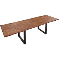 Sam Outillage - Baumkantentisch Akazie nougatfarben 220 (320) x 100 cm Ansteckplatten schwarz norina von SAM OUTILLAGE