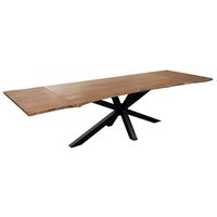 Sam Outillage - Baumkantentisch Akazie stonefarben 220(320)x100 cm Ansteckplatten Spider-Gestell schwarz jannik von SAM OUTILLAGE