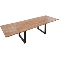 Sam Outillage - Baumkantentisch Akazie stonefarben 220 (320) x 100 cm Ansteckplatten schwarz norina von SAM OUTILLAGE