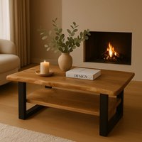 Couchtisch Baumkante 115 x 65 cm Akazie massiv + naturfarben schwarz patrick Couchtisch Baumkante 115 x 65 cm Akazie massiv + naturfarben schwarz patrick von SAM OUTILLAGE