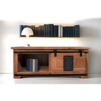 Sam Outillage - Couchtisch mit Schiebetür und 3 Fächern Akazie massiv 110 x 45 x 70 cm nussbaum libro Sam Outillage - Couchtisch mit Schiebetür und 3 Fächern Akazie massiv 110 x 45 x 70 cm nussbaum libro von SAM OUTILLAGE