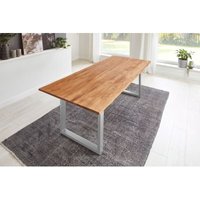 Sam Outillage - Esstisch Baumkante Massiv Wildeiche 220 x 100 silber grau sessa von SAM OUTILLAGE