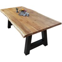 Sam Outillage - Esstisch Baumkante massiv Akazie Natur 220 x 100 A-Gestell schwarz cali von SAM OUTILLAGE