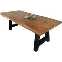 Sam Outillage - Esstisch Baumkante massiv Akazie Nussbaum 260 x 100 A-Gestell schwarz cali von SAM OUTILLAGE