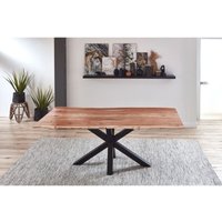 Sam Outillage - Esstisch Baumkante massiv Akazie natur 180 cm Spider-Gestell schwarz quincy von SAM OUTILLAGE