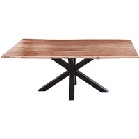 Sam Outillage - Esstisch Baumkante massiv Akazie natur 180 x 90 schwarz felina von SAM OUTILLAGE