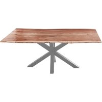 Sam Outillage - Esstisch Baumkante massiv Akazie natur 180 x 90 silber felina von SAM OUTILLAGE