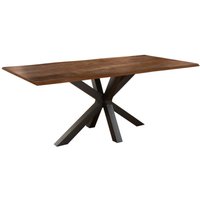 Sam Outillage - Esstisch Baumkante massiv Akazie nussbaum 140 x 80 schwarz felina von SAM OUTILLAGE