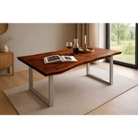 Sam Outillage - Esstisch Baumkante massiv Akazie nussbaum 160 x 85 silber quinn Sam Outillage - Esstisch Baumkante massiv Akazie nussbaum 160 x 85 silber quinn von SAM OUTILLAGE