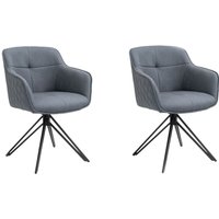 Sam Outillage - Esszimmerstuhl Drehstuhl mit Armlehnen ocean schwarz Watson (2er Set) von SAM OUTILLAGE