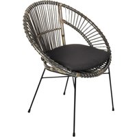 Sam Outillage - Esszimmerstuhl Korbstuhl Rattan Farbe anthrazit inkl. Sitzkissen genua Sam Outillage - Esszimmerstuhl Korbstuhl Rattan Farbe anthrazit inkl. Sitzkissen genua von SAM OUTILLAGE