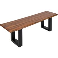 Sam Outillage - Sitzbank Baumkante 140 cm Cognac massiv Akazie schwarz esra von SAM OUTILLAGE