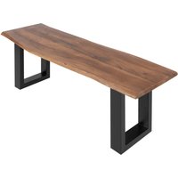 Sam Outillage - Sitzbank Baumkante 140 cm nussbaum massiv Akazie schwarz von SAM OUTILLAGE