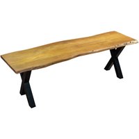 Sam Outillage - Sitzbank Baumkante 180 cm nussbaum massiv Akazie X-Gestell schwarz von SAM OUTILLAGE