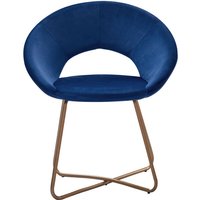 Schalenstuhl Samtbezug blau Gestell gold LENNY Schalenstuhl Samtbezug blau Gestell gold LENNY von SAM OUTILLAGE